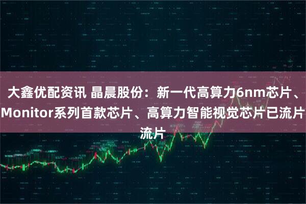 大鑫优配资讯 晶晨股份：新一代高算力6nm芯片、Monitor系列首款芯片、高算力智能视觉芯片已流片