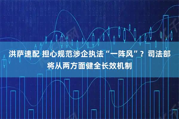洪萨速配 担心规范涉企执法“一阵风”？司法部将从两方面健全长效机制