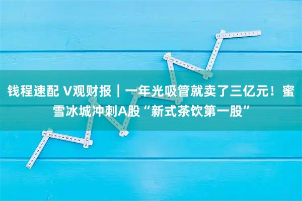 钱程速配 V观财报｜一年光吸管就卖了三亿元！蜜雪冰城冲刺A股“新式茶饮第一股”