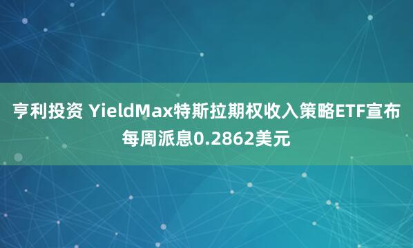 亨利投资 YieldMax特斯拉期权收入策略ETF宣布每周派息0.2862美元