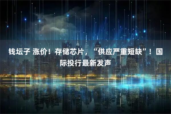钱坛子 涨价！存储芯片，“供应严重短缺”！国际投行最新发声